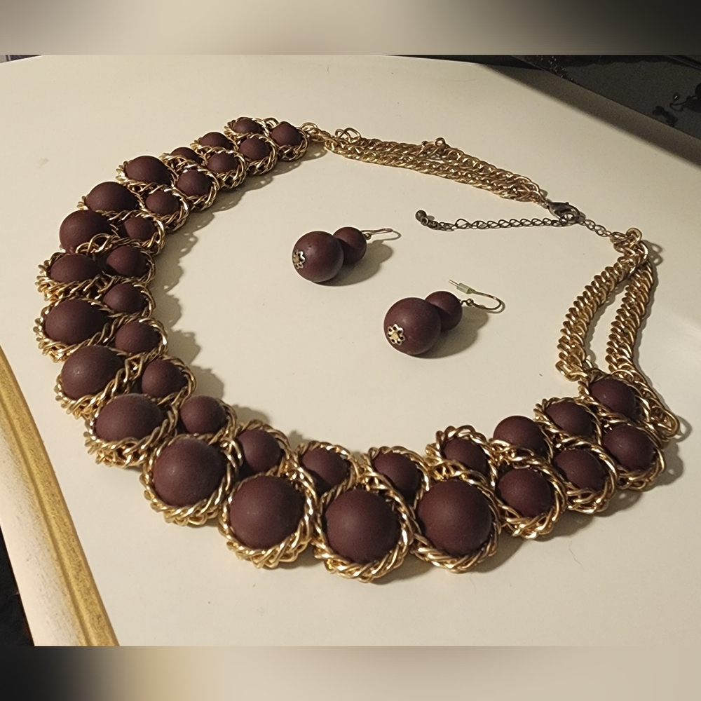 Matching necklace and earrings set